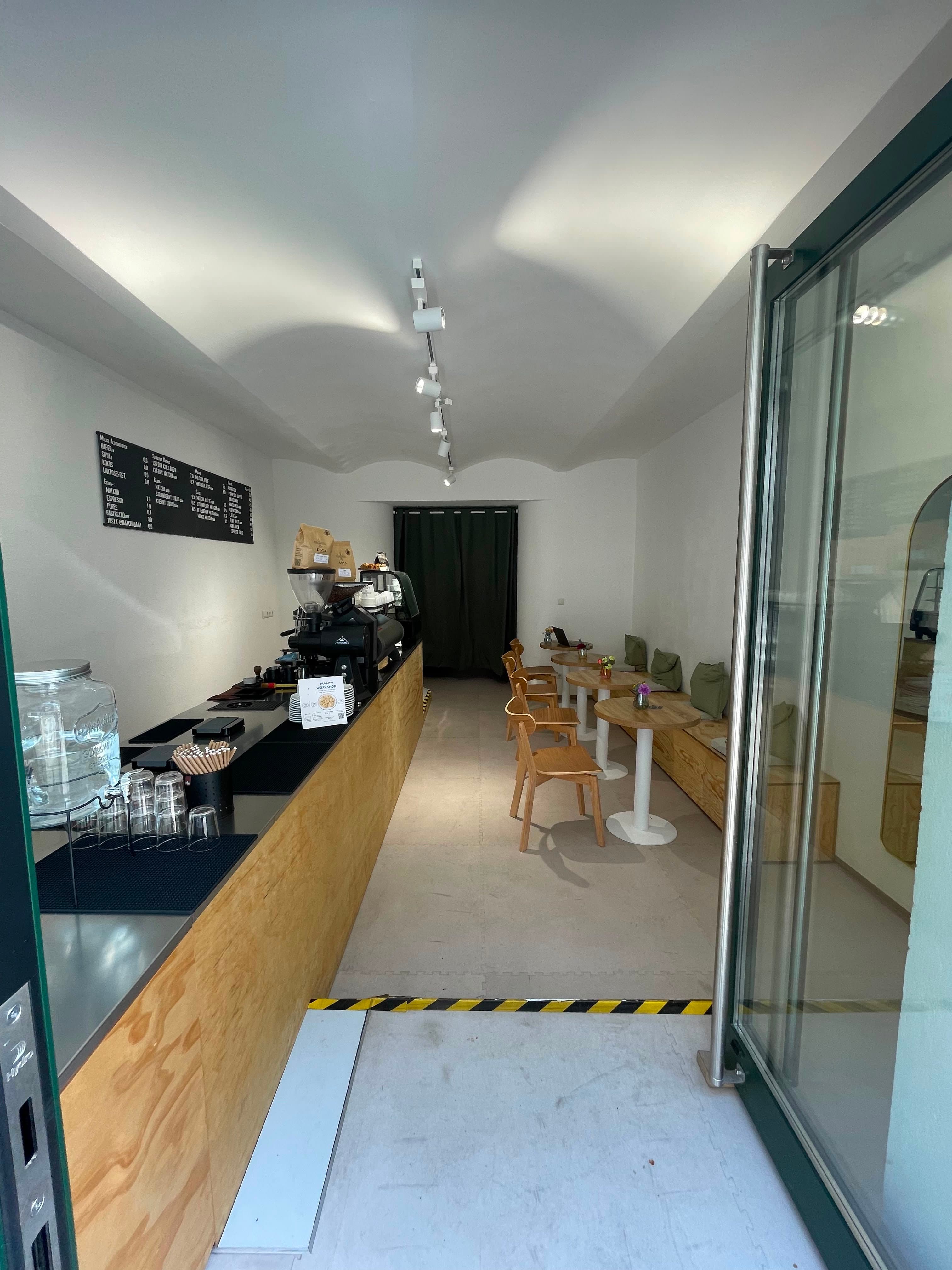 Inside the open MatchaBa cafe in Vienna